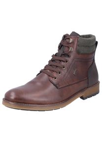 Rieker Herren Winterstiefelette, Gr. 46, braun, Leder, Lederimitat, Textil, casual, Schuhe, Schnürstiefelette, Boots mit RiekerTEX-Membran, schmale