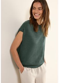 Cecil Damen Strickpulloverschwarz balmy khaki, casual, Gr. M, unifarben, Strick, Obermaterial: 53% Baumwolle, 37% Viskose, 10% Nylon, Pullover,