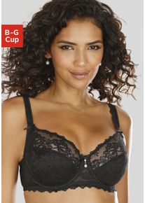 Lascana Damen Bügel-BH, Gr. 70, schwarz, Spitze, Obermaterial: 86% Polyamid, 8% Polyester, 6% Elasthan, feminin, BHs, mit hübschen Spitzenträgern,