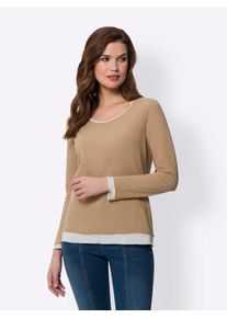 Heine Damen Langarmshirt "T-Shirt", braun, Gr. 38, unifarben, 95% Viskose, 5% Elasthan, Shirts