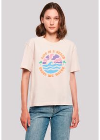 F4NT4STIC Damen T-Shirt "Life Is A Beach Enjoy The Waves", pink, casual, Gr. L, Obermaterial: 100% Baumwolle, Shirts, Premium Qualität