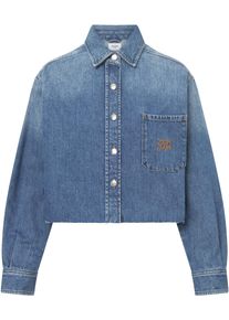 JOOP! JOOP JEANS Damen Jeansbluse "Udela", blau, modisch, Gr. S, unifarben, clean, Web, Obermaterial: 100% Baumwolle, Blusen, mit bestickter Ziertasche