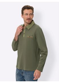 CLASSIC Herren Poloshirt "Langarm-Poloshirt", grün, Gr. 52, unifarben, 100% Baumwolle, Shirts