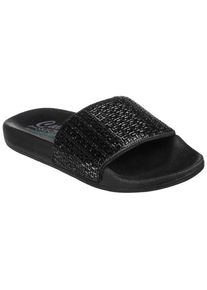 Skechers Damen Pantolette "POP UPS NEW SPARK", Gr. 36, schwarz, Textil, casual, Schuhe, Sommerschuh, Schlappen mit funkelnder Bandage