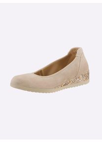 Casual Looks Damen Ballerina, Gr. 40, beige, Veloursleder, sportlich, Schuhe