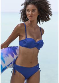 Venice Beach Damen Bandeau-Bikini-Top "Lucky", blau, Gr. 34, Strukturmuster, Recycling-Polyamid, Bikini-Oberteile, aus gerippter Strukturware