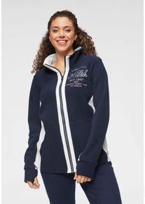 Kangaroos Damen Fleecejacke, grau, casual, Gr. 48, unifarben mit Farbeinsätzen, Fleece, Obermaterial: 100% Polyester, Jacken, für kalte Tage,