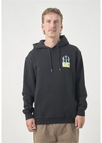 Cleptomanicx Herren Kapuzensweatshirt "Classic Hooded Gathering", schwarz, casual, Gr. L, bedruckt, 100% Baumwolle, Sweatshirts, mit lockerem Schnitt