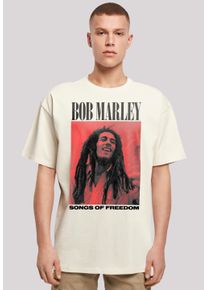 F4NT4STIC Herren T-Shirt "Bob Marley Songs Of Freedom Reggae Music", beige, casual, Gr. XS, Obermaterial: 100% Baumwolle, Shirts, Premium Qualität,