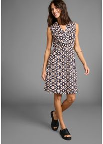 Laura Scott Damen Sommerkleid, bunt, feminin, Gr. 36, gemustert, Single Jersey, Obermaterial: 95% Viskose, 5% Elasthan, Kleider, mit klassischem
