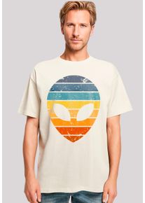 F4NT4STIC Herren T-Shirt "Alien Sonnenuntergang Retro", beige, casual, Gr. M, Obermaterial: 100% Baumwolle, Shirts, Premium Qualität