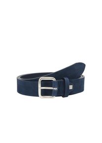 Marc O'Polo MARC O'POLO Damen Ledergürtel "mit robuster Metallschließe", blau, Gr. 85, unifarben, Rindsleder, Gürtel