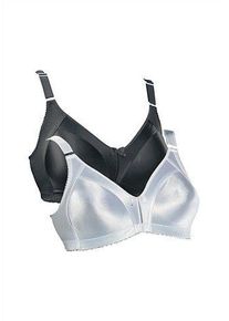 Naturana Damen Minimizer-BH, Gr. 85, schwarz-weiß, Microtouch, Obermaterial: 93% Polyamid, 7% Elasthan, glänzend, unifarben, klassisch, BHs,