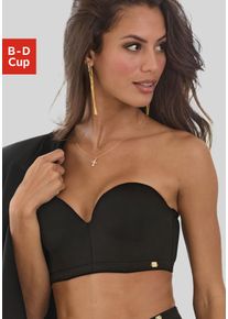 JETTE Damen Push-up-BH, Gr. 80, schwarz, Microtouch, Obermaterial: 85% Polyamid, 15% Elasthan, feminin, BHs, in leichter Longform mit 3 verschiedenen