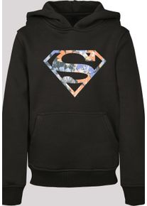 F4NT4STIC Jungen Hoodie "F4NT4STIC Kinder Superman Floral Logo 2 with Basic Kids Hoody", schwarz, Gr. 110, unifarben, 65% Baumwolle, 35% Polyester,