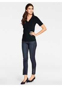 Heine Damen Blusenshirt "Blusenshirt", schwarz, Gr. 42, unifarben, 90% Polyamid, 10% Elasthan, Shirts