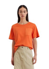Marc O'Polo MARC O'POLO Damen T-Shirt "mit aufgesetzter Satin-Tasche", rot, Basic, Gr. M, unifarben, Obermaterial: 100% Baumwolle, Shirts