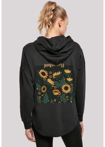 F4NT4STIC Damen Kapuzenpullover "Sonnenblumen", schwarz, casual, Gr. S, Obermaterial: 100% Baumwolle, Pullover, Print