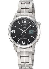 MASTER TIME Damen Funkuhr, silber, Armbanduhren, Quarzuhr, Armbanduhr, Damenuhr, Titan, analog, digital