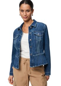 Zero Damen Jackenblazer "Zero Jeansjacke mit Klappentaschen", blau, casual, Gr. 34, used, Denim/Jeans, Obermaterial: 94% Baumwolle, 5%
