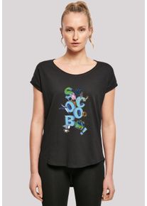 F4NT4STIC Damen T-Shirt "Long Cut T-Shirt 'Scooby Doo Letters Jumble'", schwarz, casual, Gr. XL, Obermaterial: 100% Baumwolle, Shirts, Damen,Premium