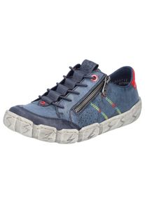 Rieker Damen Sneaker, Gr. 39, blau, Leder, Lederimitat, sportlich, Schuhe, Freizeitschuh, Halbschuh, Schlupfschuh, mit bunter Ziernaht