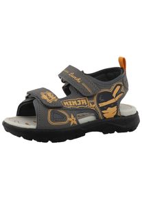 Lurchi Kinder Sandale "Kinja", Gr. 30, grau, Lederimitat, kontrastfarbene Details, modisch, Schuhe, Sommerschuh, Trekkingschuh, Größenschablone zum