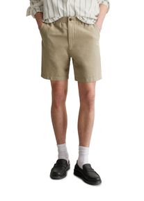 Marc O'Polo Herren Shorts "aus Bio-Baumwolle und Leinen", grün, Gr. M, MARC O'POLO DENIM, unifarben, Obermaterial: 65% Baumwolle, 35% Leinen, Hosen