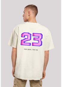 F4NT4STIC Herren T-Shirt "SIlvester Party Happy People Only", beige, casual, Gr. L, Obermaterial: 100% Baumwolle, Shirts, Print