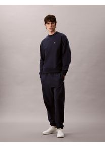 Herren Sweathose "PREMIUM TERRY MONOGRAM JOGGER", blau, casual, Gr. XL, Calvin Klein Jeans, unifarben, Web, Obermaterial: 86% Baumwolle, 14%