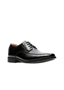 Clarks Herren Schnürschuh "Tilden Walk", Gr. 41, schwarz, Leder, elegant, Schuhe, Freizeitschuh, Halbschuh, Schnürschuh mit modischer Ziernaht