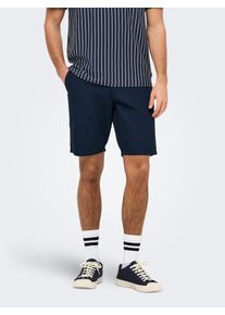 Only & Sons ONLY & SONS Herren Chinoshorts "ONSKAL CHINO 0287 SHORTS CS", blau, modisch, Gr. L, unifarben, Web, Obermaterial: 100% Baumwolle, Hosen