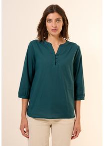 Cecil Damen Shirtbluse, grün, casual, Gr. XXL, unifarben, Web, 100% Baumwolle, Blusen, mit 3/4 Ärmeln