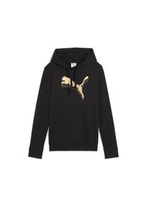 Puma Damen Hoodie "ESS METALLIC Hoodie Damen"schwarz metallic gold, Gr. M, Obermaterial: 32% Polyester, 68% Baumwolle; Kapuzenfutter: 100% Baumwolle;