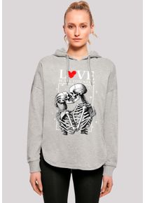 F4NT4STIC Damen Kapuzenpullover "Love is all you need", grau, casual, Gr. S, Obermaterial: 100% Baumwolle, Pullover, Premium Qualität