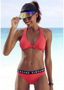 ELBSAND Damen Bügel-Bikini, rot, Gr. 38, Microfaser, Bikini-Sets, mit kontrastfarbenen Markenschriftzügen