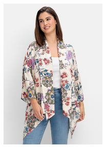 Damen Longbluse "Große Größen", weiß, feminin, Gr. 48, sheego by Joe Browns, gemustert, Obermaterial: 100% Viskose (LENZING ECOVERO), Blusen, im