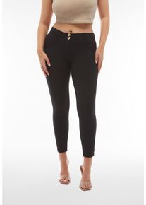 Freddy Damen 7/8-Hose "WRUP REGULAR SUPERSKINNY 7/8", schwarz, casual, Gr. XS, unifarben, Web, Obermaterial: 77% Polyamid, 23% Elasthan, Hosen, mit