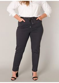 Damen Stoffhose "Liana", schwarz, casual, Gr. 58, Base Level Curvy, unifarben, Web, Obermaterial: 75% Polyamid, 25% Elasthan, Hosen, mit Stretch und