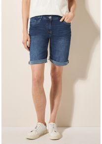 Cecil Damen Comfort-fit-Jeans, blau, casual, Gr. 26, unifarben, Jeans, 78% Baumwolle, 20% wiederverwerteter Polyester, 2% Elasthan, Jeans, High Waist