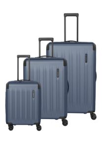 Travelite Trolleyset "DYNAMIIC S+/M/L, verschiedene Farben", blau, ABS, unifarben mit Farbeinsätzen, Koffer-Sets, Hartschalen-Koffer ABS