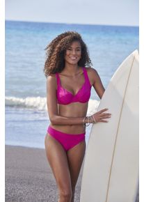 Sunseeker Damen Bikini-Hose "Loretta", pink, Gr. 32, unifarben, Strukturmuster, Polyamid, Badehosen, mit Strukturmuster