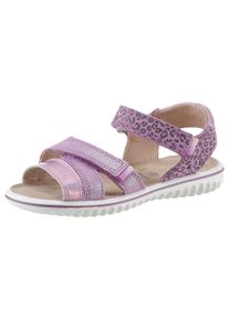 Superfit Kinder Sandale "SPARKLE WMS: mittel", Gr. 31, pink, Leder, metallic, animal-print, festlich, Schuhe, Sandalette mit coolem Leo-Muster,