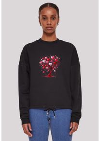 F4NT4STIC Damen Sweatshirt "Herz Baum Aquarell Druck", schwarz, casual, Gr. L, Obermaterial: 65% Baumwolle, 35% Polyester, Sweatshirts, Premium