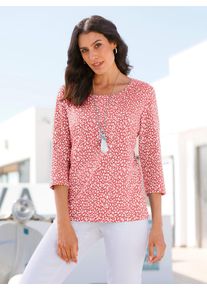 Inspirationen Damen Print-Shirt "Shirt", rot, Gr. 40, gemustert, mehrfarbig, bedruckt, 50% Baumwolle, 50% Modal, Shirts