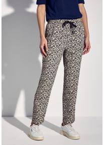Street One Damen Jogger Pants, blau, casual, Gr. 46, bedruckt, Stoff, 100% Viskose, Hosen, im Joggstyle