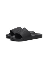Tommy Hilfiger Herren Pantolette "HILFIGER PRINT TUMBLE POOL SLIDE", Gr. 43, schwarz, Lederimitat, sportlich, Schuhe, Hausschuh, Sommerschuh,
