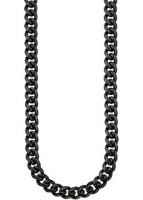Bruno Banani Damen Edelstahlkette "Schmuck Geschenk Halsschmuck Halskette", Edelstahl, L: 55cm B: 7mm, schwarz, Edelstahl, B:7mm, Halsketten