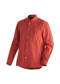 Maier Sports Herren Funktionshemd "Mats L/S", orange, Gr. 52, 97% Polyester, 3% Elasthan, Hemden, langarm Herrenhemd für Wandern, Reise und Freizeit