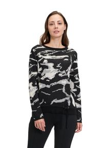 Betty Barclay Damen Strickpullover "Betty Barclay Strickpullover mit Jacquard", schwarz, casual, Gr. 44, Strick, Obermaterial: 50% Baumwolle, 50%